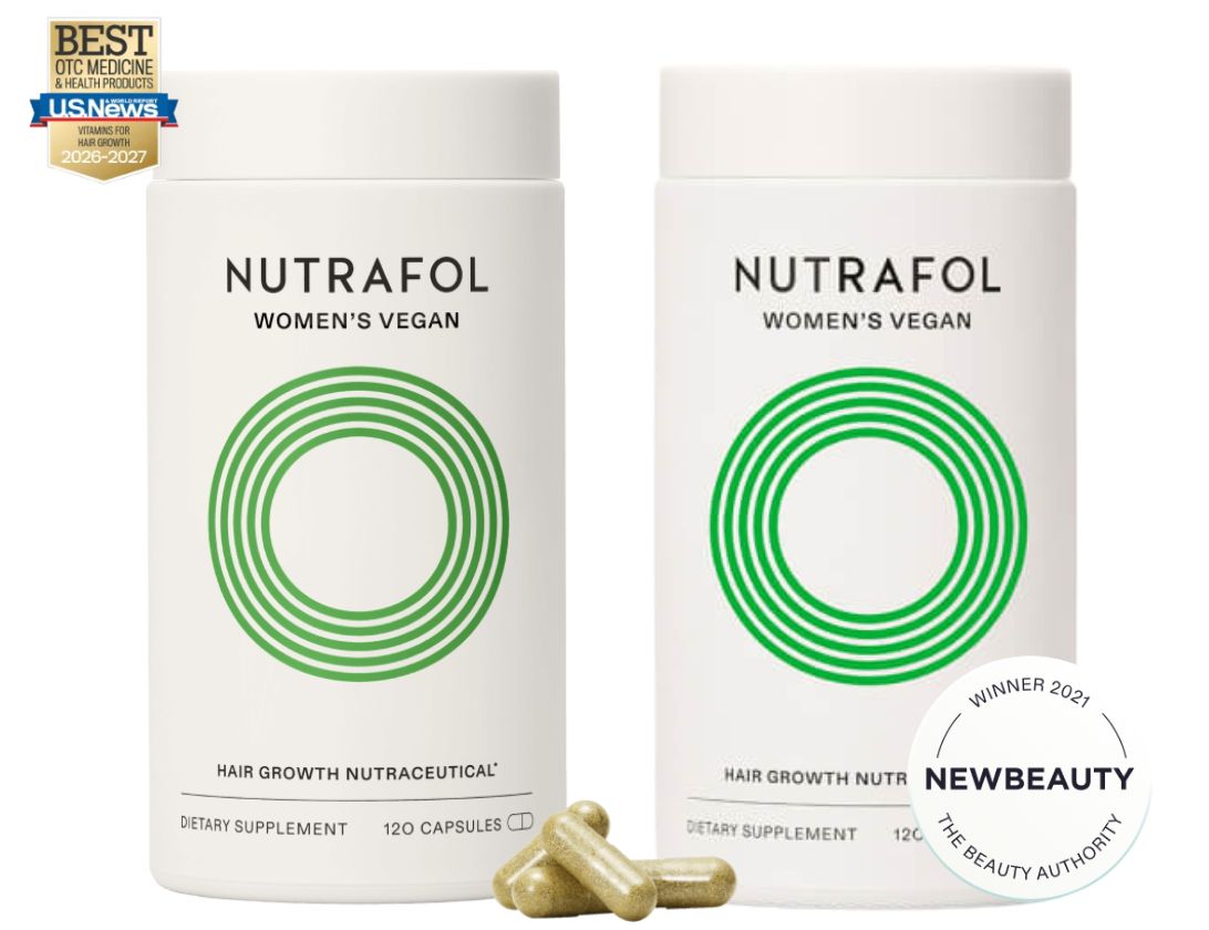 Nutrafol Women's Vegan Hair Wellness Supplement – 120 Capsules (Pack of 2)
