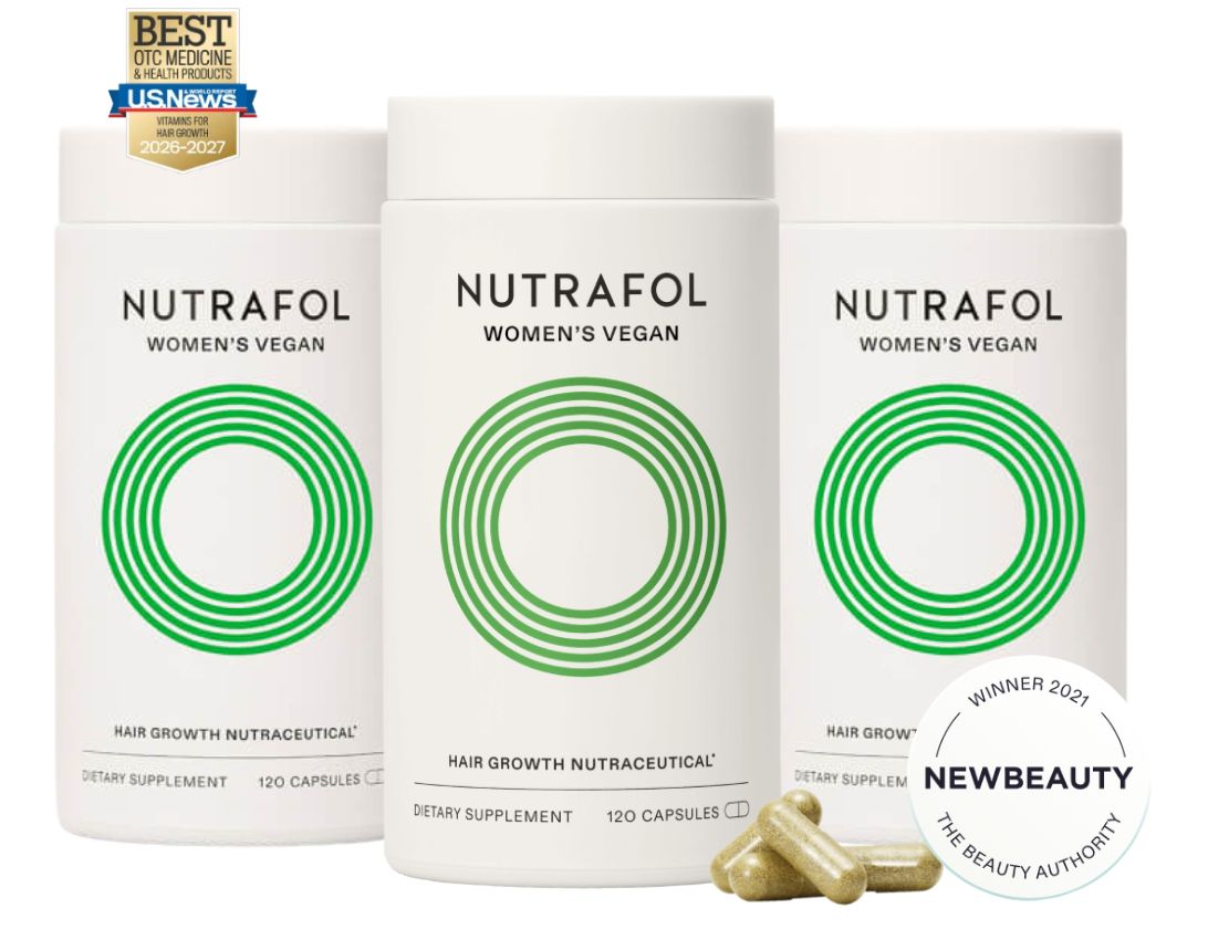 Nutrafol Women's Vegan Hair Wellness Supplement – 120 Capsules (Pack of 3)