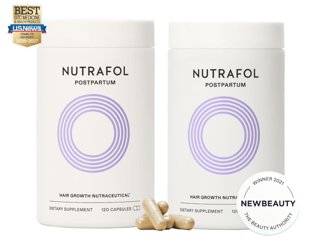 Nutrafol Postpartum Hair Growth Supplement – 120 Capsules (Pack of 2)