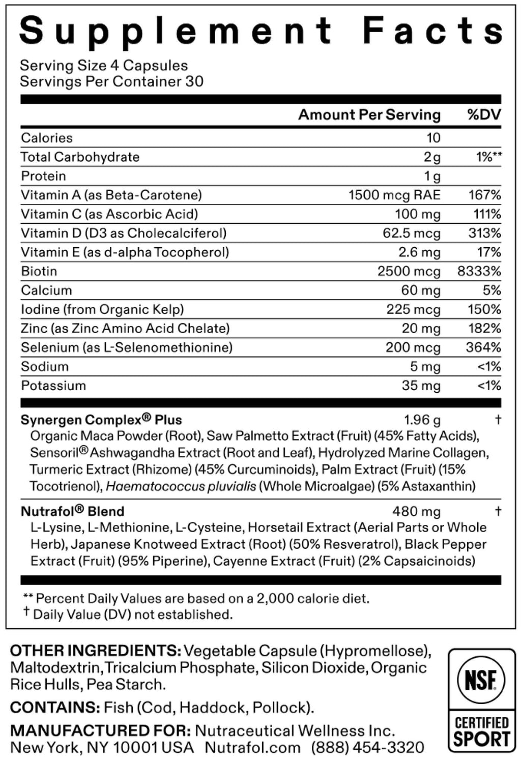 Nutrafol Women Balance Hair Growth Supplement – 120 Capsules