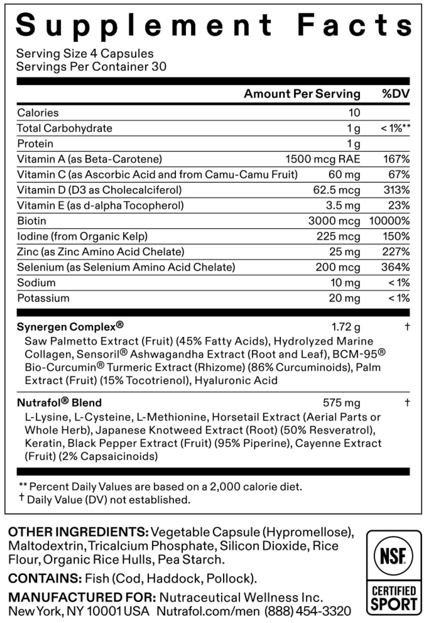 Nutrafol Men Hair Growth Supplement – 120 Capsules