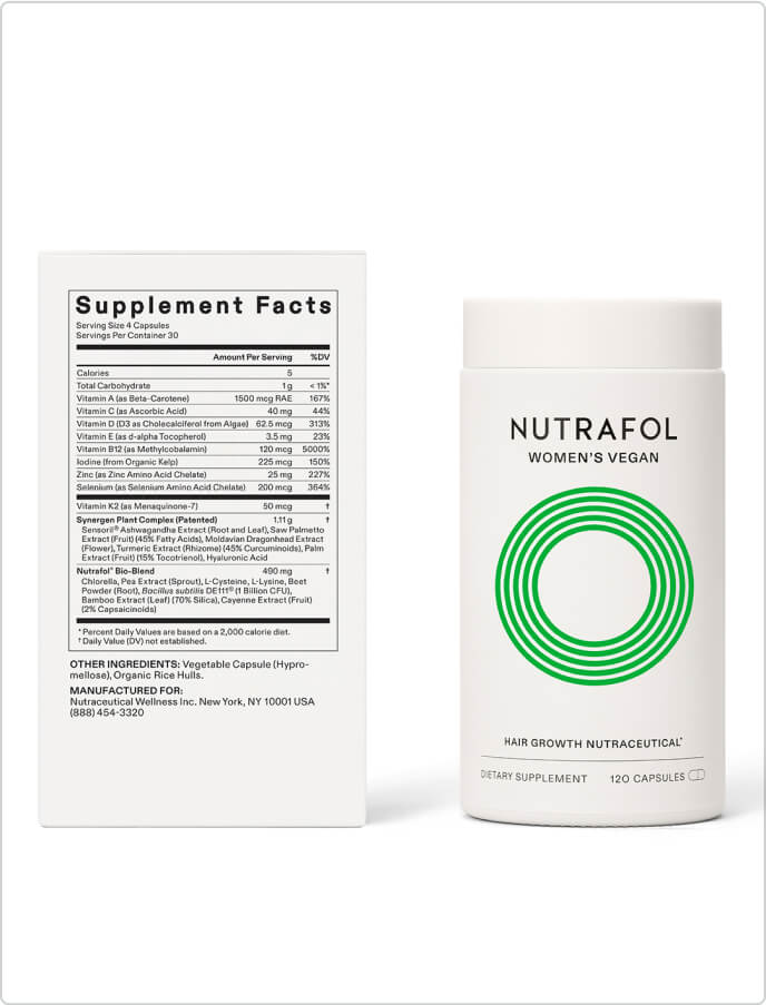 Nutrafol Women's Vegan Hair Wellness Supplement – 120 Capsules